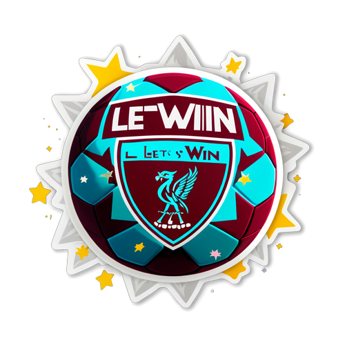 Diseño de balón de fútbol en colores de West Ham y Liverpool