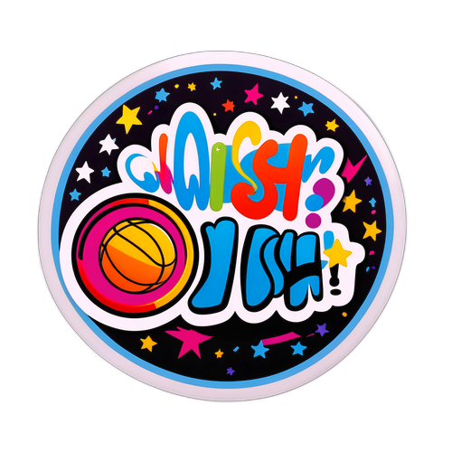 Masayang Sticker ng Basketball