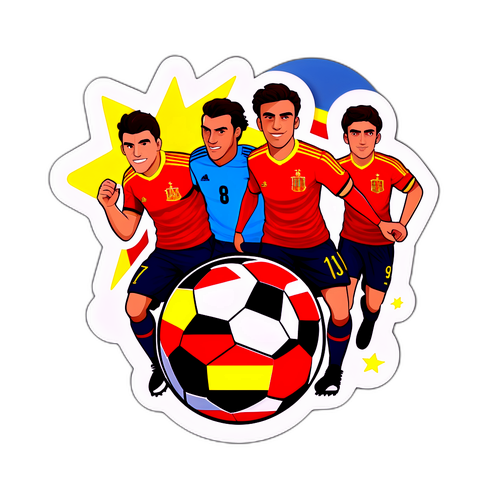 Autocolant creativ cu fotbaliști din Spania