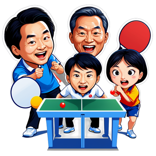 国际乒乓球联合会选举趣味插画