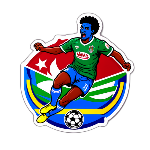 Aufkleber für das klassische Fluminense-Al-Hilal Spiel