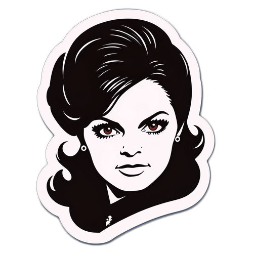 Film-tema klistremerke med silhuett av Claudia Cardinale
