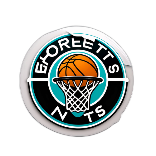 Reloj de baloncesto representando el juego entre los Hornets y los Nets