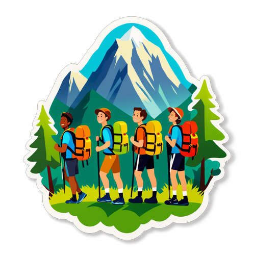 Grupo de excursionistas sonrientes