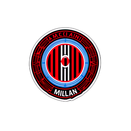 Sticker dla kibiców A.C. Milan z efektem świetlnym