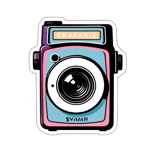 Retro na Sticker ng Vintage Camera