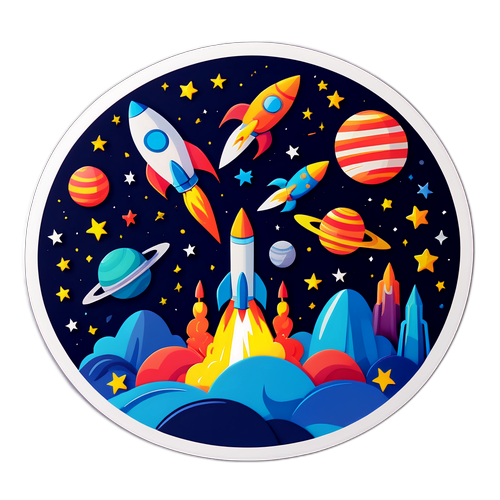 환상적인 우주 풍경 스티커