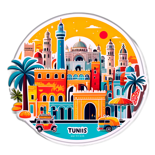 Whimsical Tunis Cityscape Illustration