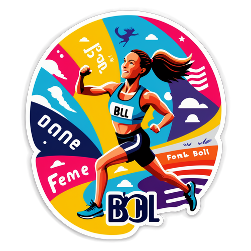 Femke Bol: De Kracht van Atletiek in Een Kleurrijke Sticker die je Moet Hebben!