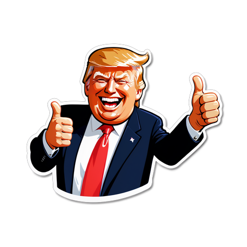 Donald Trump Laughing with Thumbs Up