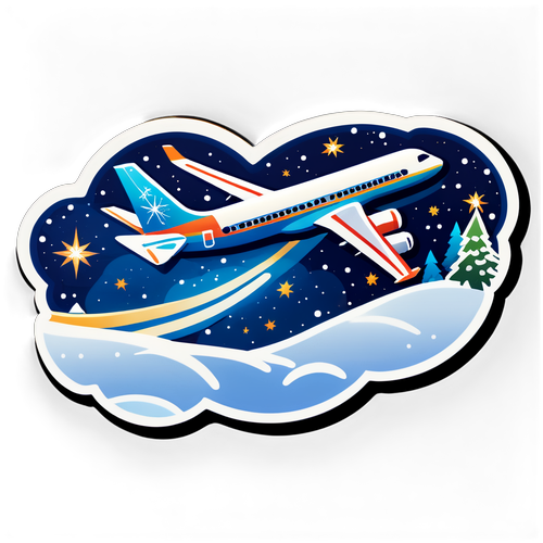 Holiday Airplane Adventure Sticker