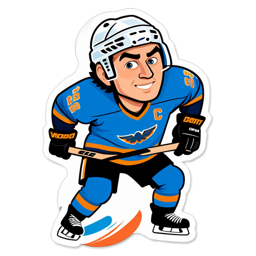 Personnage caricatural de Morgan Frost dans le hockey