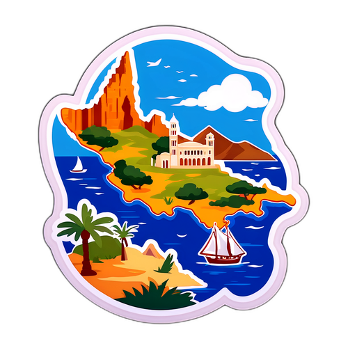 Illustration d'un autocollant représentant Chypre