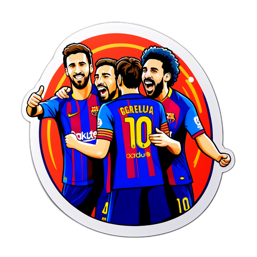 Barcelona Spiller Fejrer Mål