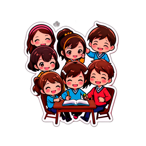 カワイ塾の生徒たちが楽しそうに勉強している