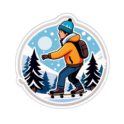 Vinterlandskap med skater