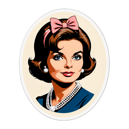 Elegancka naklejka z portretem Jackie Kennedy