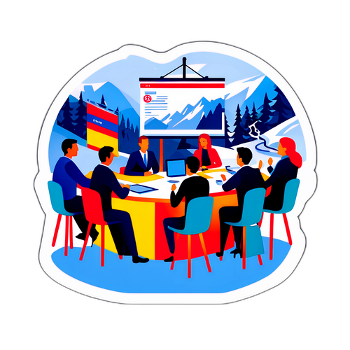 Ilustración de una conferencia en Davos