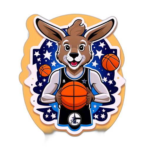 Mascotte degli Spurs con Palloni da Basket