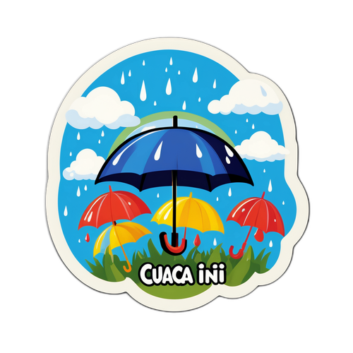 Sticker Lucu Hari Hujan
