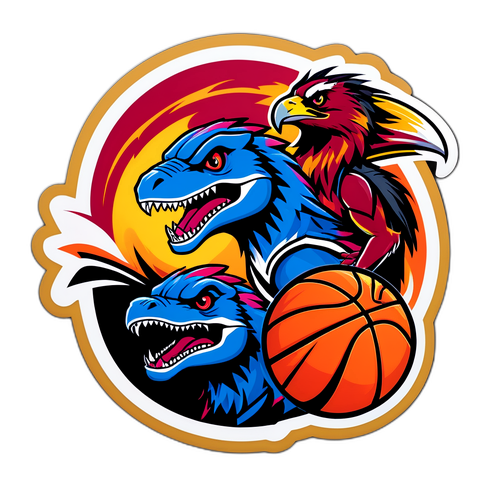 Adesivo Vibrante com Tema Raptors vs Cavaliers