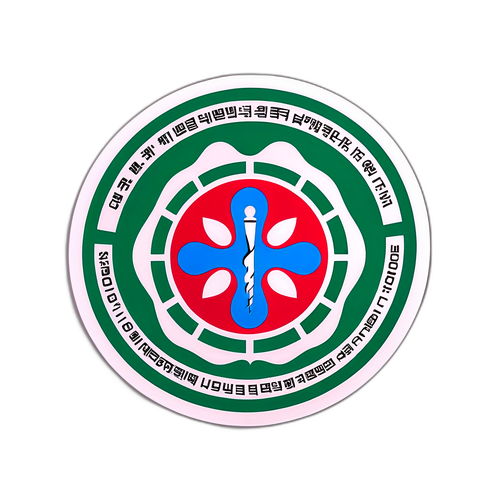 한국 질병 관리 청 로고와 건강 상징 아이콘의 스티커 디자인