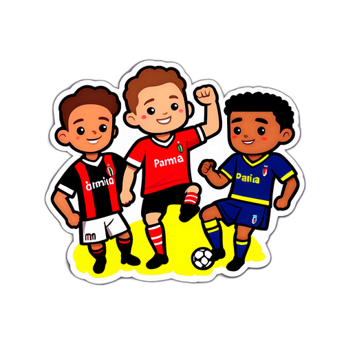 Δημιουργία αυτοκόλλητου με τις φανέλες του Μιλάν και της Πάρμα σε διασκεδαστική μάχη