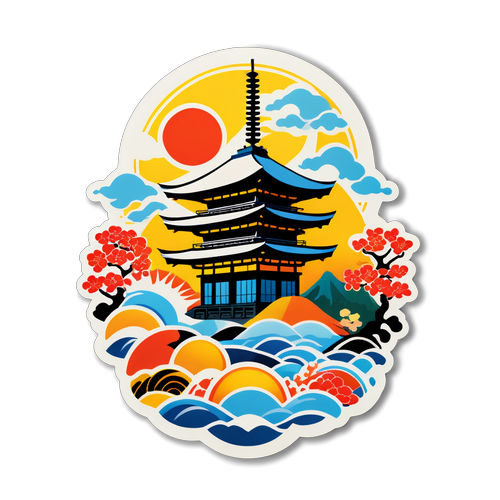 京都の文化を表現するステッカー