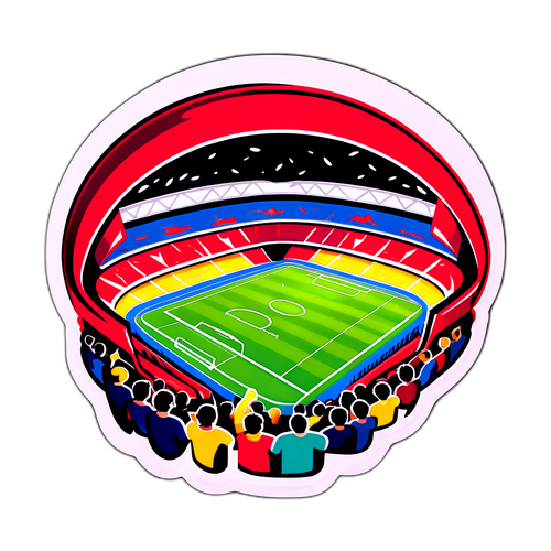 Stadion cu fani aplaudând