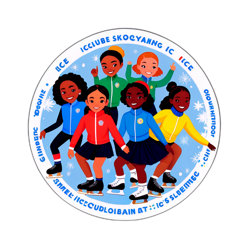 Adesivo di pattinatrici diverse nel mondo