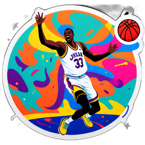 Dynamic Basketball Action Sticker