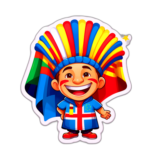 Vrolijke festivalbezoeker in Brussel