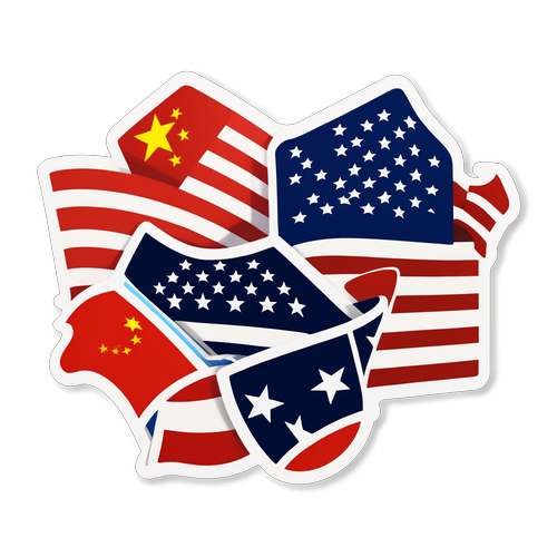中美贸易关系贴纸