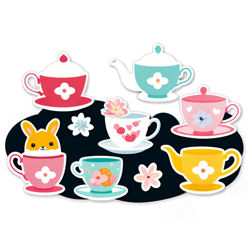 Whimsical Tea Party with Talking Animals and Floating Teacups