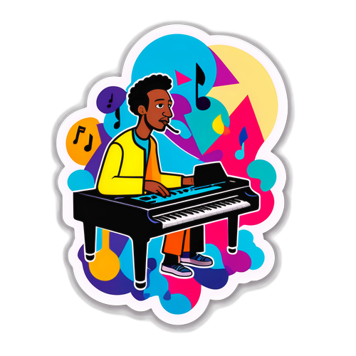 Konststickers av Patrick Walden med abstrakta former och färger