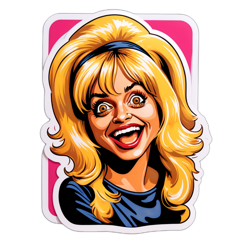 A Playful Caricature of Goldie Hawn