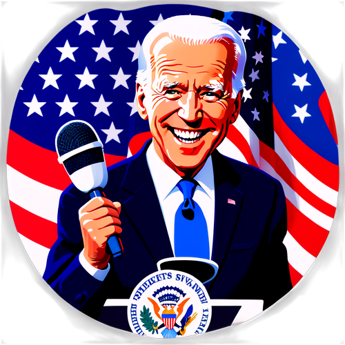 Joe Biden : Souriant et Fier – L'Illustration Patriote Qui Va Éblouir Vos Projets!