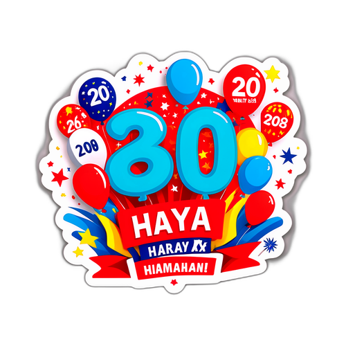 Stiker Hitung Mundur Meriah untuk Tahun 2026