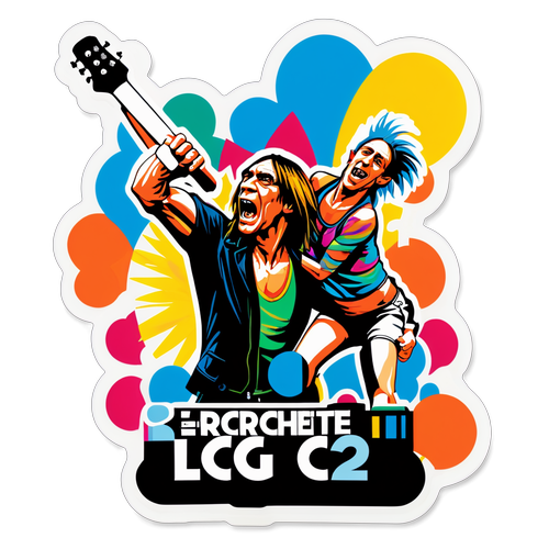 Autocollant pour le festival Rock Werchter 2025 avec Iggy Pop et Gracie Abrams