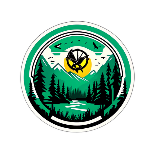 Dystopisk Skog med Overlevnadssymboler