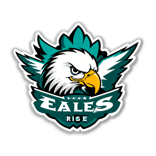 Vibrant Eagles Rise Sticker