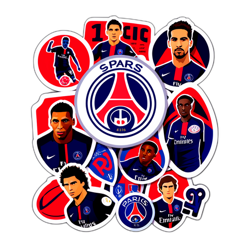 Những hình dán đội bóng PSG cùng các cầu thủ nổi tiếng