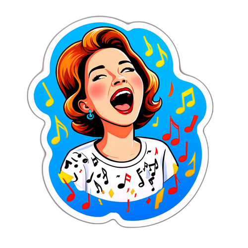 Autocollant dynamique d'Hélène Segara chantant