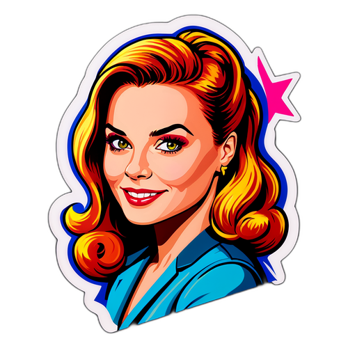 Farverig filmstjernesticker med Rebecca Koerner