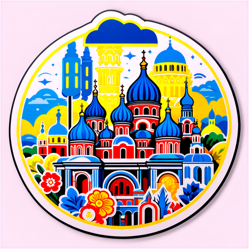 Наклейка с архитектурными памятниками Украины