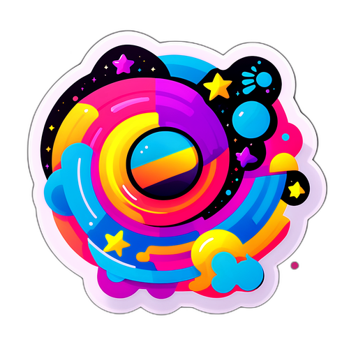 Barevný Galaktický Design s AI Fakty