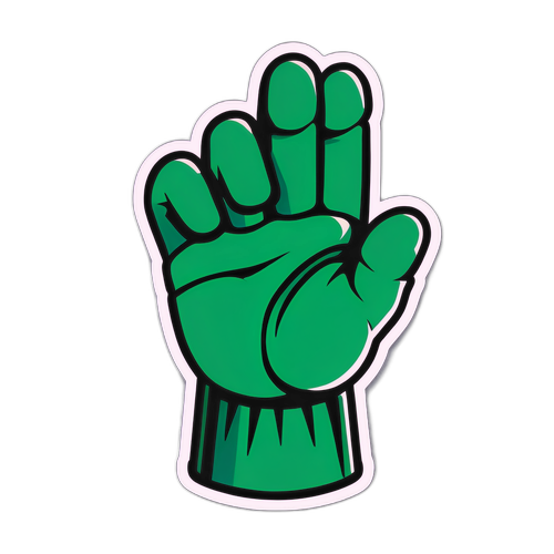 축구 팬을 위한 응원 손 모양 스티커