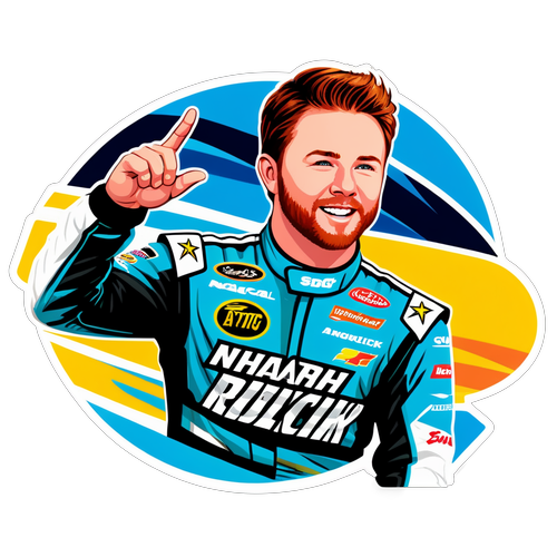 Dynamic Racing-Themed Sticker Featuring Tyler Reddick