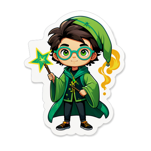 Magical Green-Glassed Wizard Teen