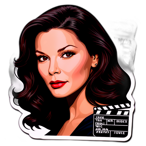 Schicker Porträt-Aufkleber von Catherine Zeta-Jones